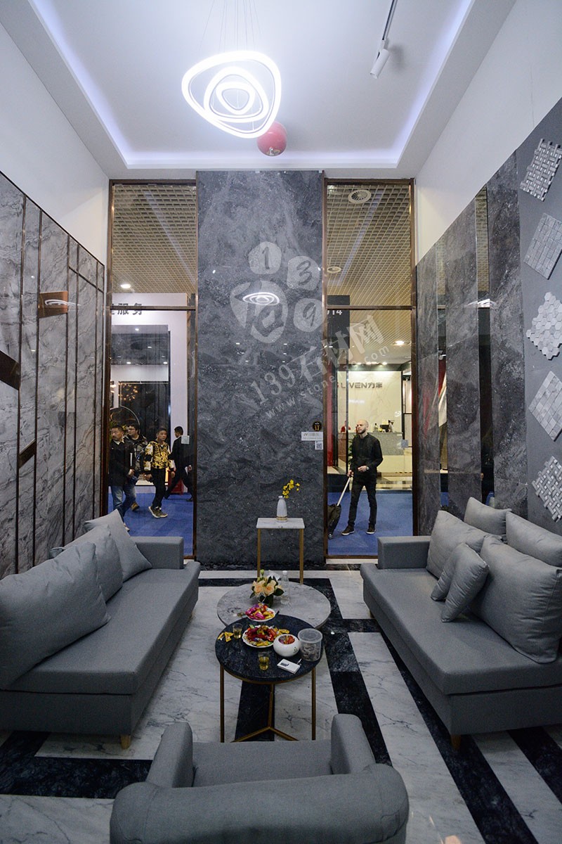 2019年廈門石材展輕奢風(fēng)格大理石裝飾的展館 南輝大理石